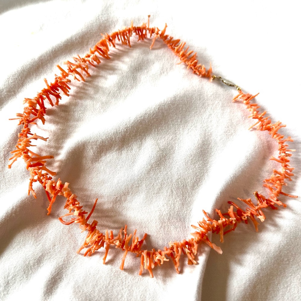 Vintage Salmon Colored Real Coral Necklace